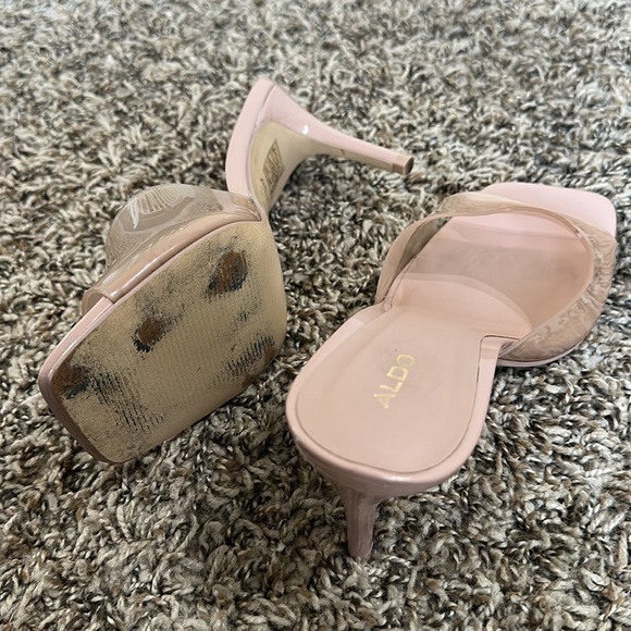 Aldo Cassilia Medium Beige Heeled Mule Stiletto heel - Picture 6 of 8